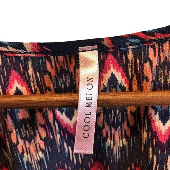 Cool Melon 3/4 Sleeve Blouse with Aztec Print - Picture 6 of 6